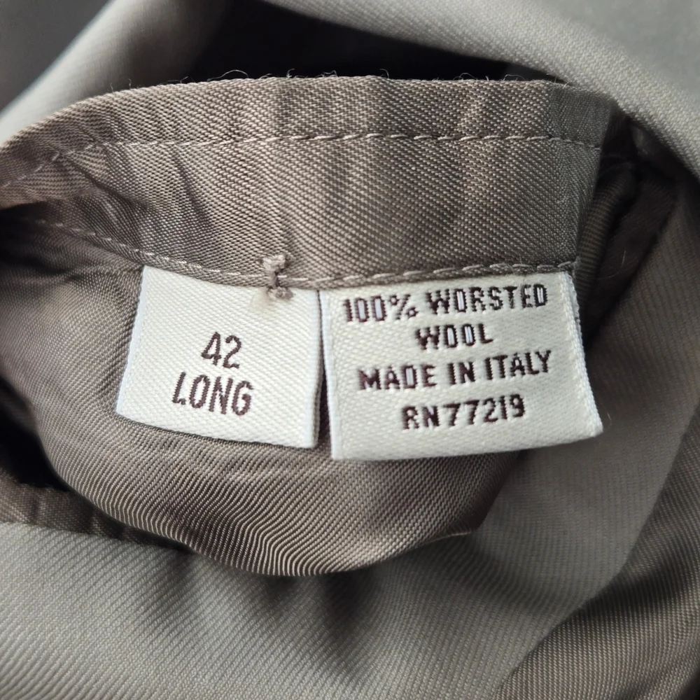Pronto Uomo Charcoal Brown Wool Italian Cruise Buisiness Evening Size 42 Long